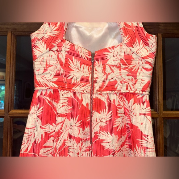 J Crew Size 8 Pink & Cream Tropical Print Open Back Dress - Picture 3 of 10